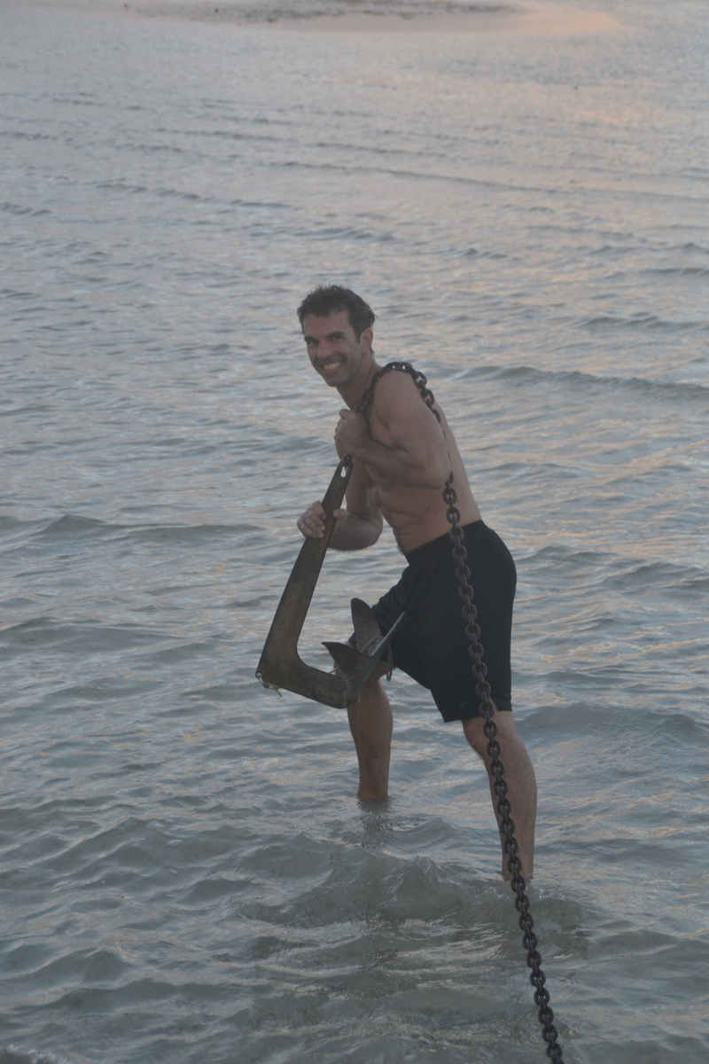 Shaun retrieves the anchor