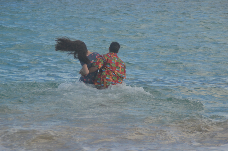 Andrea, Shaun at Hukilau Beach