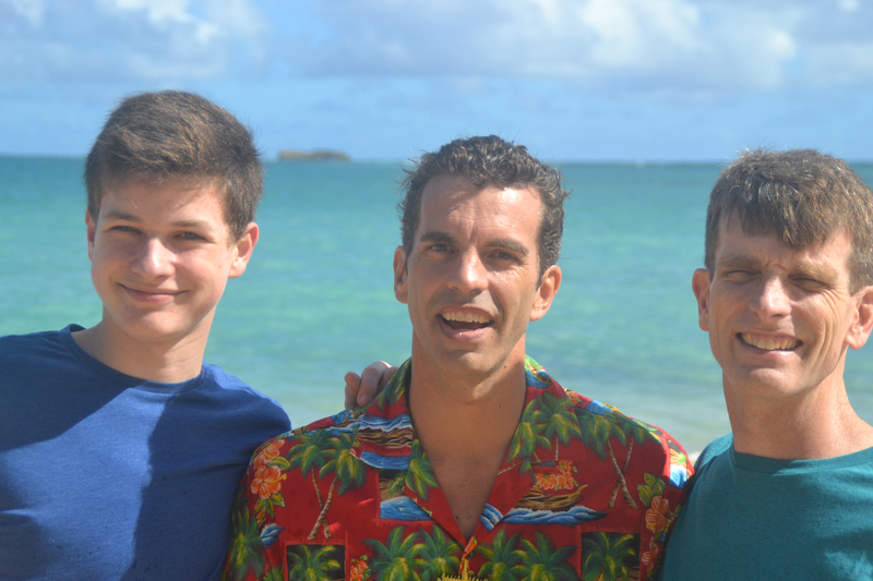 Hyrum, Shaun, Troy, at Hukilau Beach