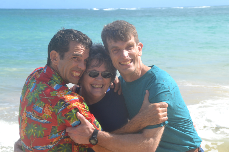 Shaun, Saundra, Troy, at Hukilau Beach